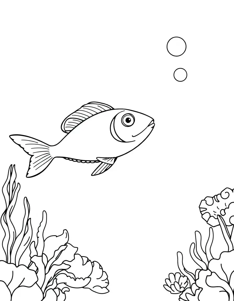 a small fish is swimming in easy ocean