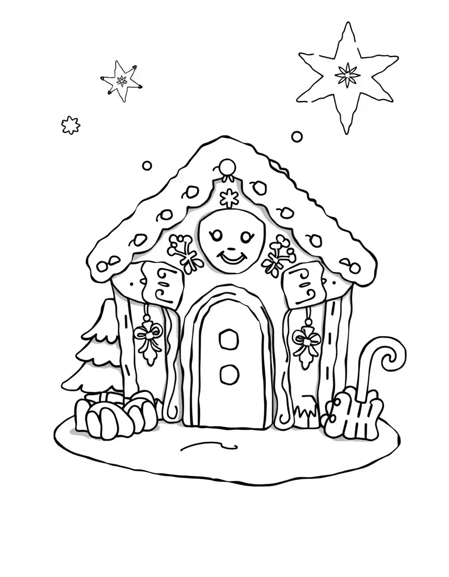 A gingerbread house at Christmas time