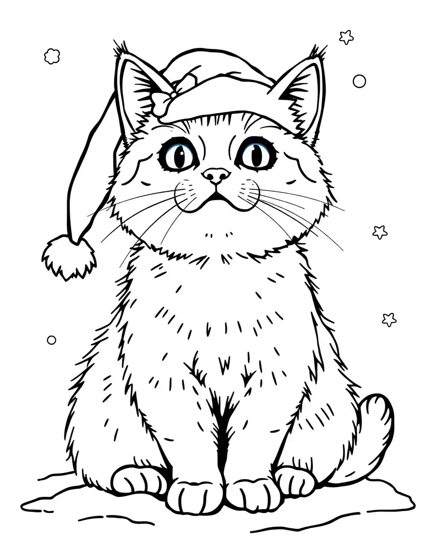 A siting cat merry christmas for you