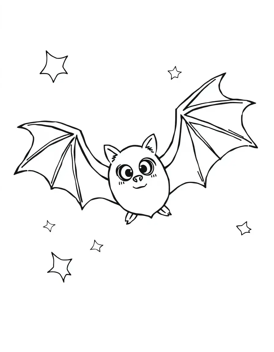 A Halloween bat is flying