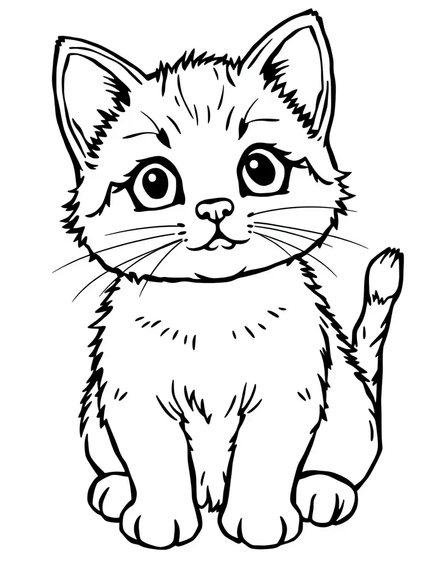 a cute cat sitting down