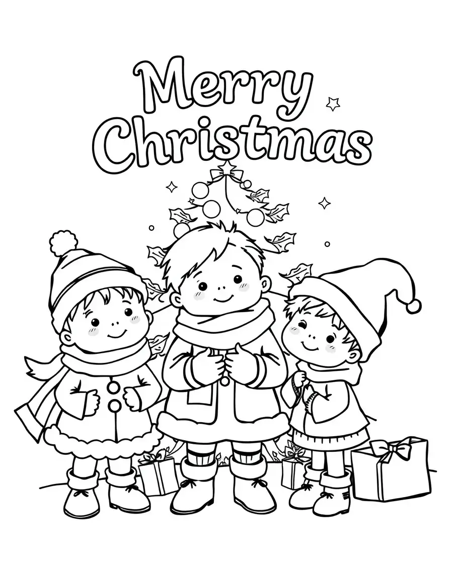 Several children playing on Christmas Day
