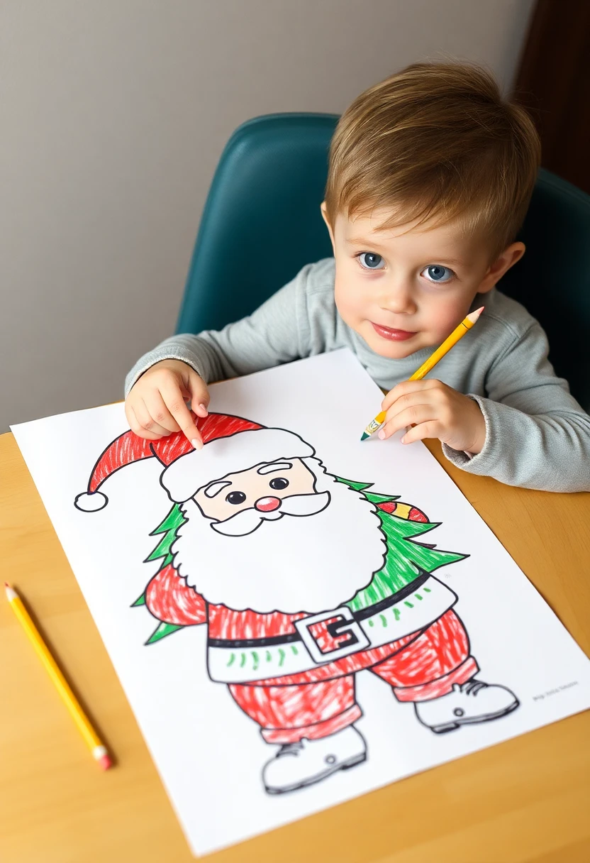 A child is coloring page
