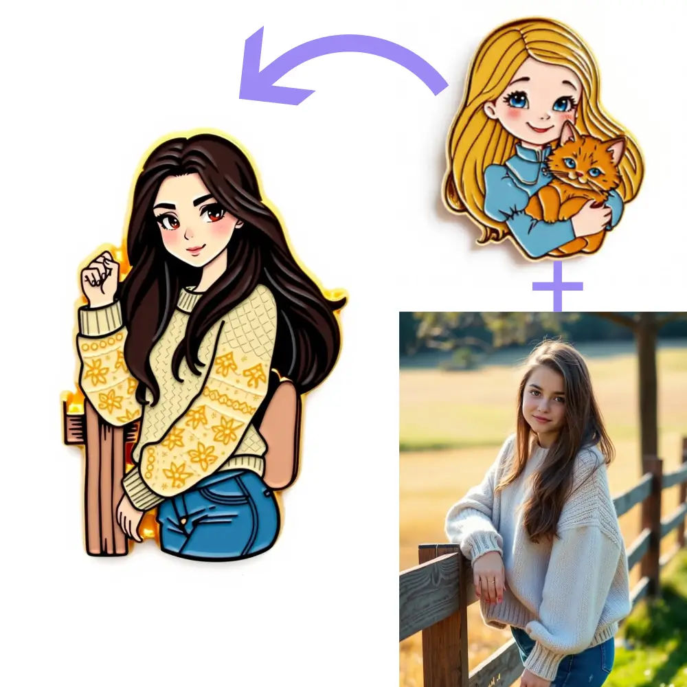 Transfer Photo into Enamel Pin Style in Seconds