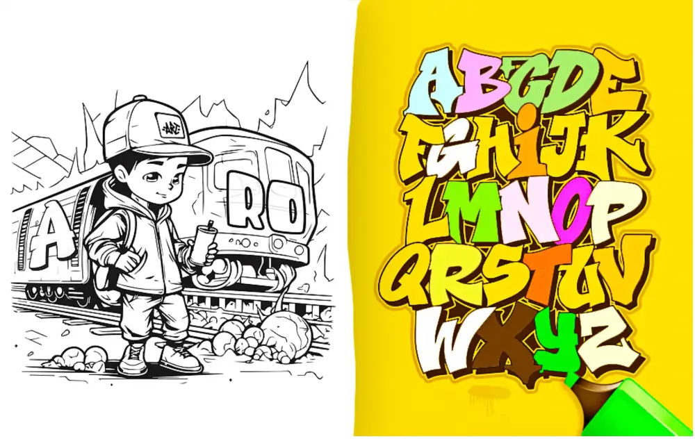 AI Graffiti Coloring Pages Generator