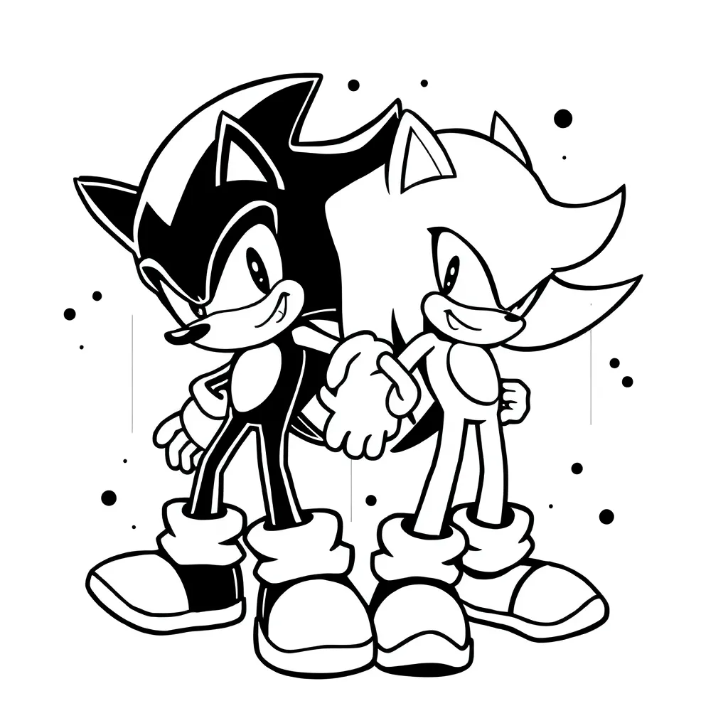 Sonic and Shadow Coloring Pages