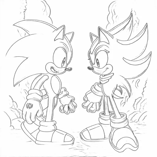 Sonic vs Shadow Coloring Pages