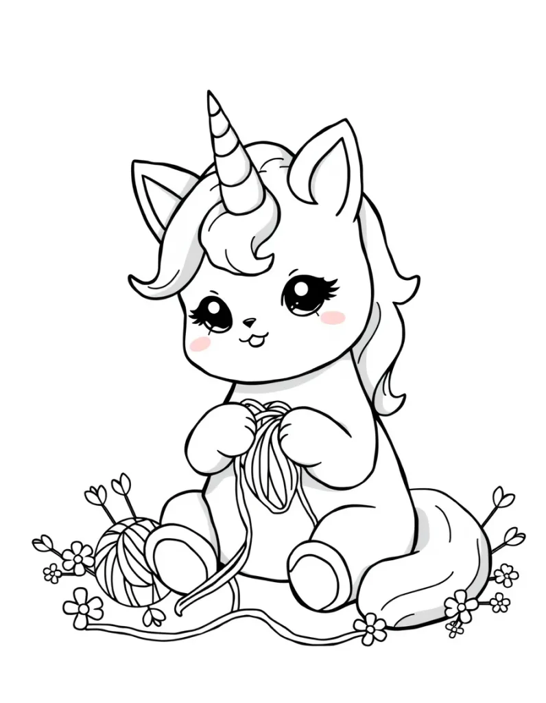 Unicorn Cat Coloring Pages