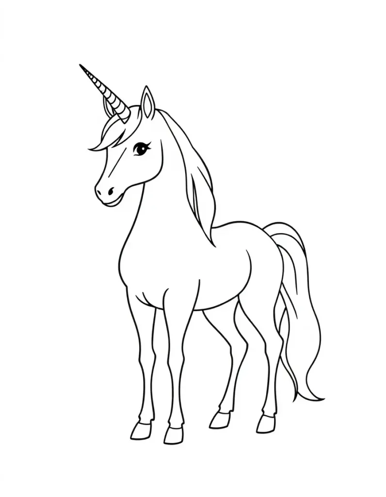 Minimalist Style Unicorn Coloring Page