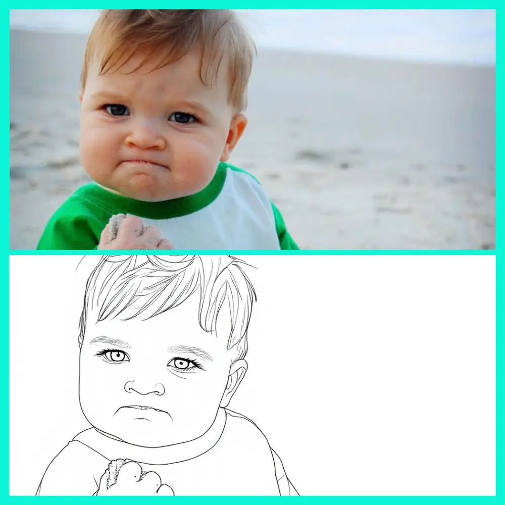 turn meme into coloring page