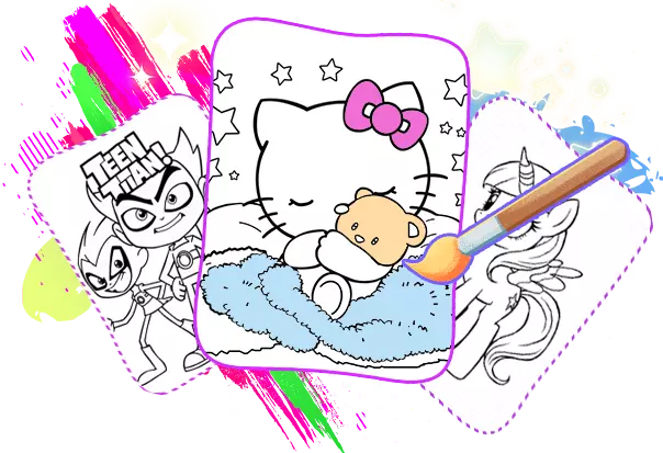 coloring a hello kitty pages