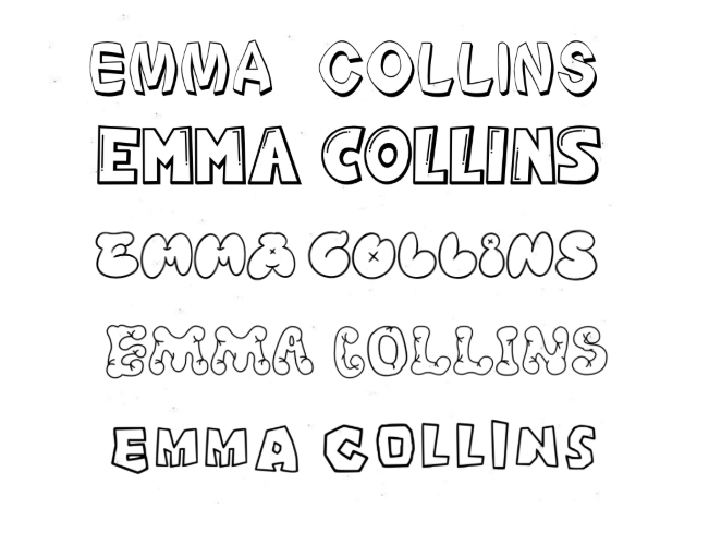 5 different font styles