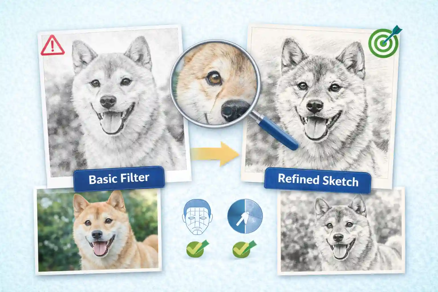 Accurate Detail-Preserving Sketch Conversion