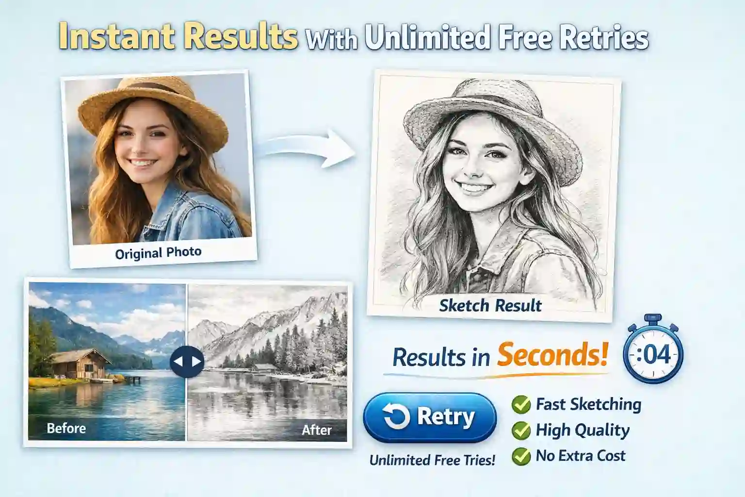 Instant Results With Unlimited Free Retries