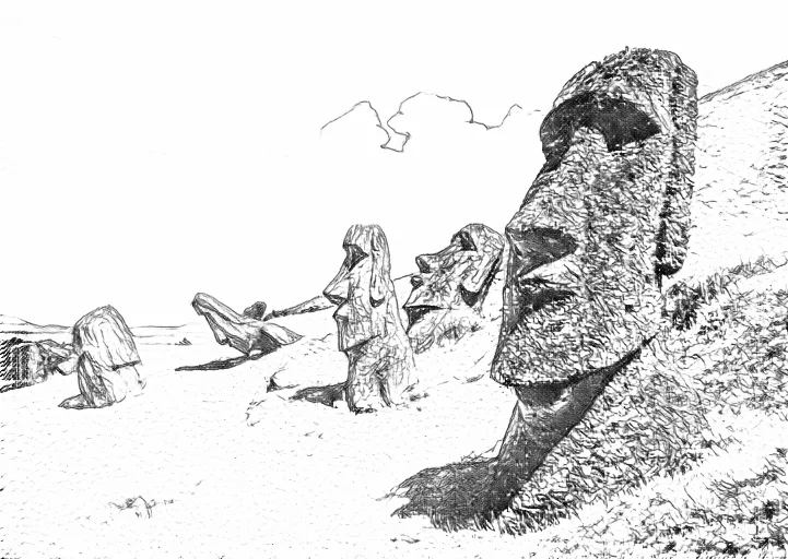 Easter Island to Line drawing