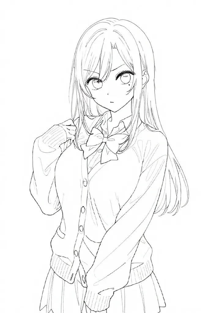 Dessin au trait mettant en valeur le sujet