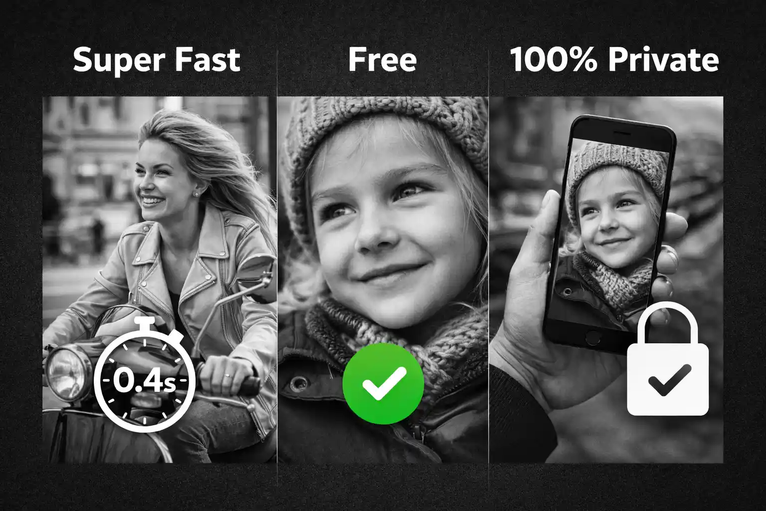 Super Fast, Free, and 100% Private to Use