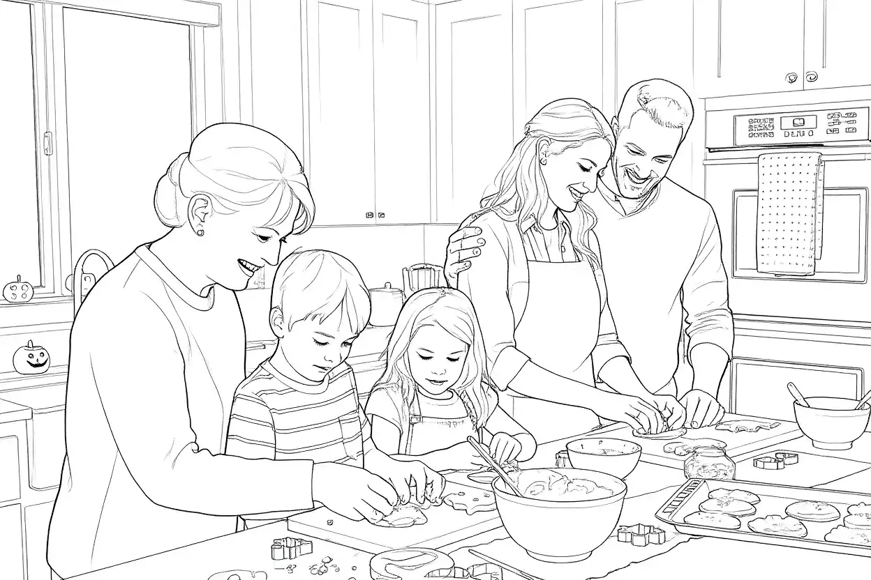 family photo to line art