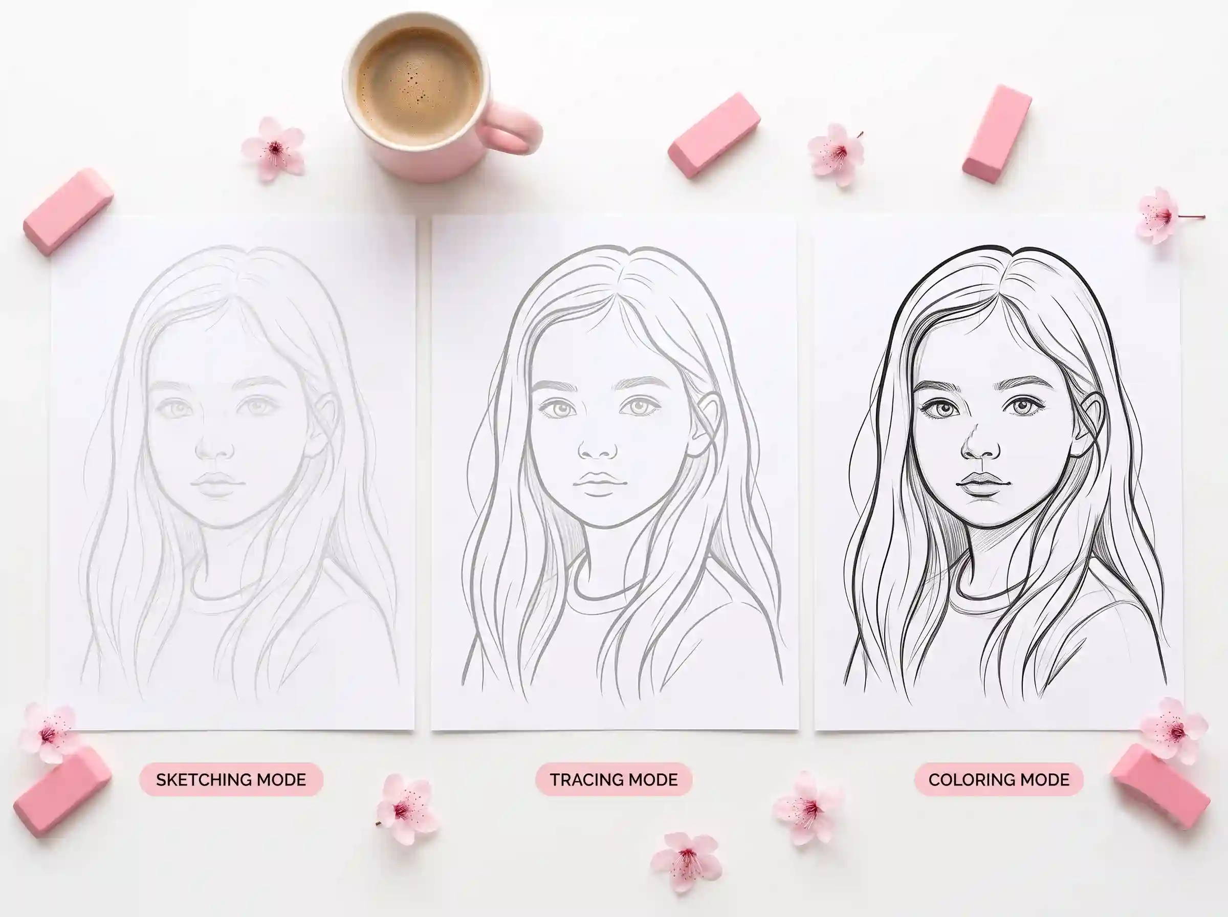 Generate Coloring Pages in 4 Unique Styles