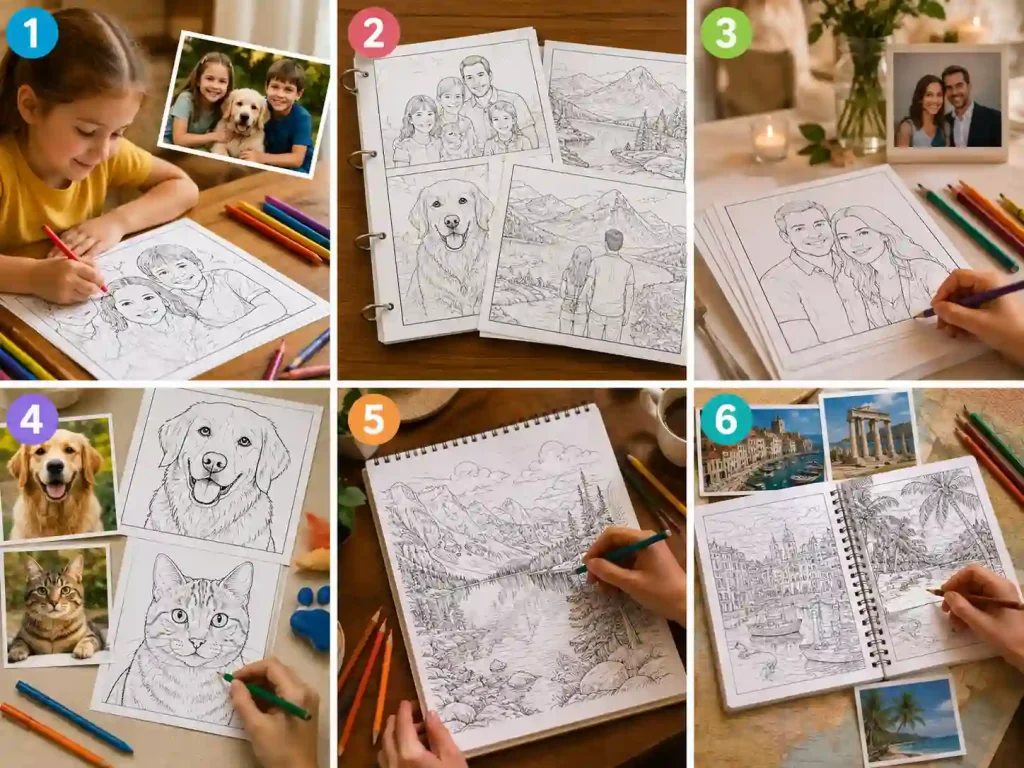 6 ideas for What to Do with Your Photo to Coloring Page
