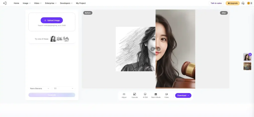 Pixelbin sketch to image playground