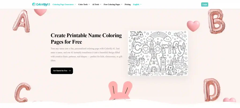 colorify AI name coloring pages playground