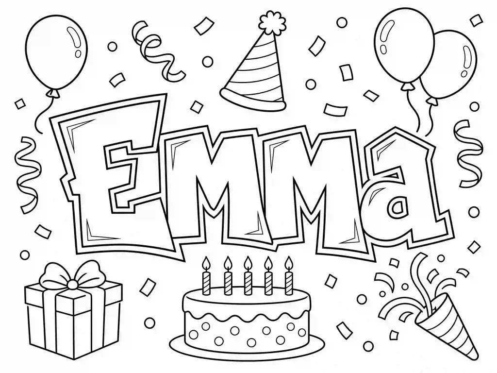mycoloring AI name coloring page result
