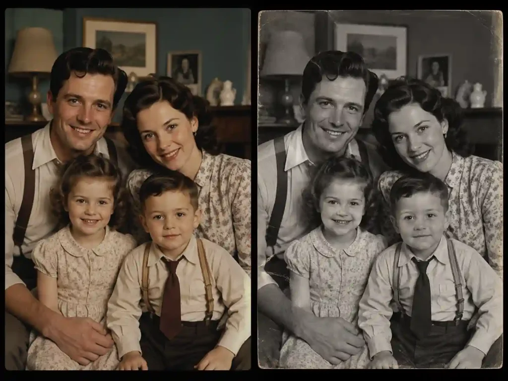 vintage black and white retro photo style