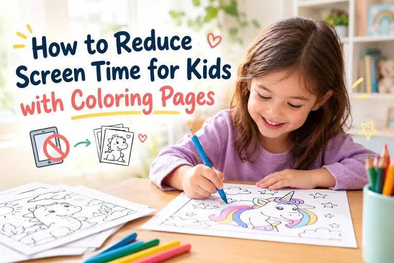 How to Reduce Screen Time for Kids with Coloring Pages